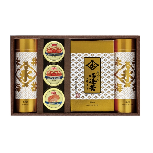 ノベルティ：[食品ギフト] 永井海苔  海苔・お茶漬・かに缶・貝柱ほぐし身詰合せ