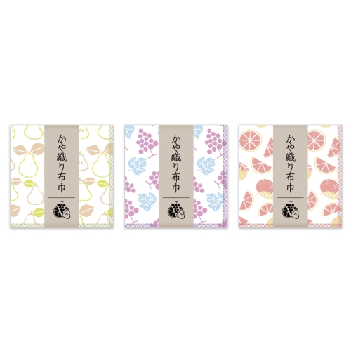 ノベルティ：[粗品（キッチン）] かや織りふきん1P（3柄アソート）