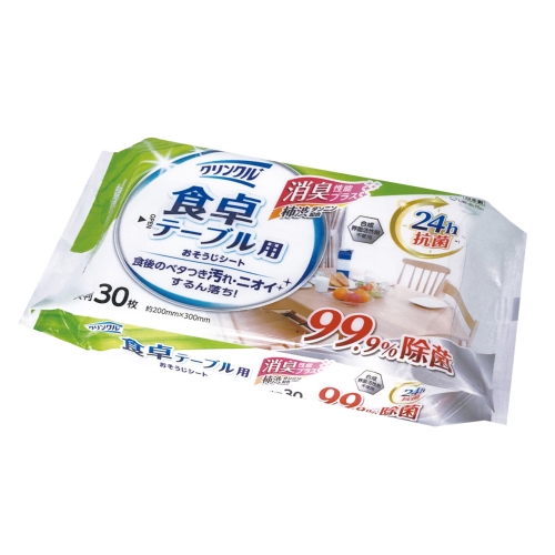 ノベルティ：[粗品（クリーナー）] クリンクル 24h抗菌ノンアルコール 食卓テーブル用おそうじシート30枚