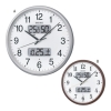 ノベルティ：＜記念時計 名入れ1個～＞セイコー カレンダー・温度・湿度計付電波掛時計