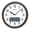 ノベルティ：＜記念時計 名入れ1個～＞セイコー 温度・湿度計付電波掛時計