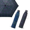 ノベルティ：[折りたたみ傘] チェック軽量ミニ傘 B/グリーン