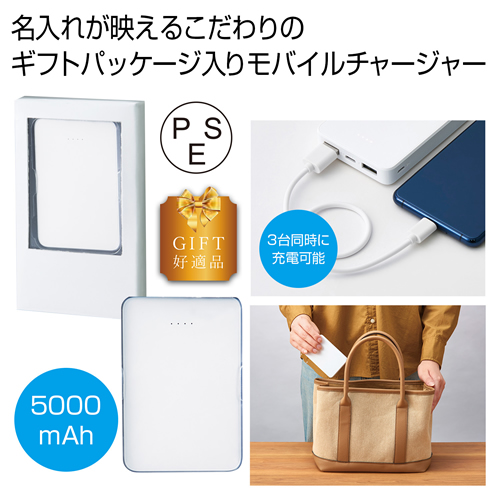 ノベルティ：[モバイルバッテリー] パワーバンク5000MAh