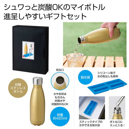 ノベルティ：シュワっと爽快  炭酸ステンレスボトルセット