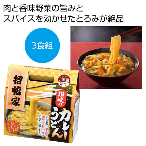 ノベルティ：[うどんギフト] 招福家 感謝の麺 讃岐のカレーうどん3食