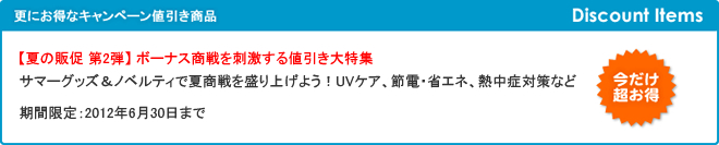 【夏の販促 第2弾】 ボーナス商戦を刺激する値引き大特集