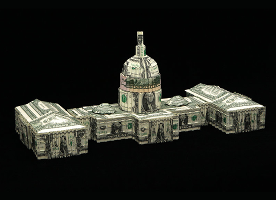 U.S. Capitol building Made wilth dollar bills