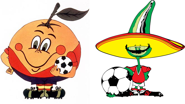 1982年 スペイン マスコット：Naranjito、1986年 メキシコ マスコット：Pike