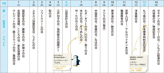 来月の記念日を調べてみました＜2014年6月前半＞