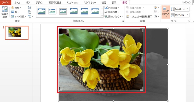 ＜パワーポイント＞ 任意のサイズや形に画像補正できる便利ワザ